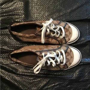 Coach Size 11 Barrett Brown and Cognac Fashion Sneakers